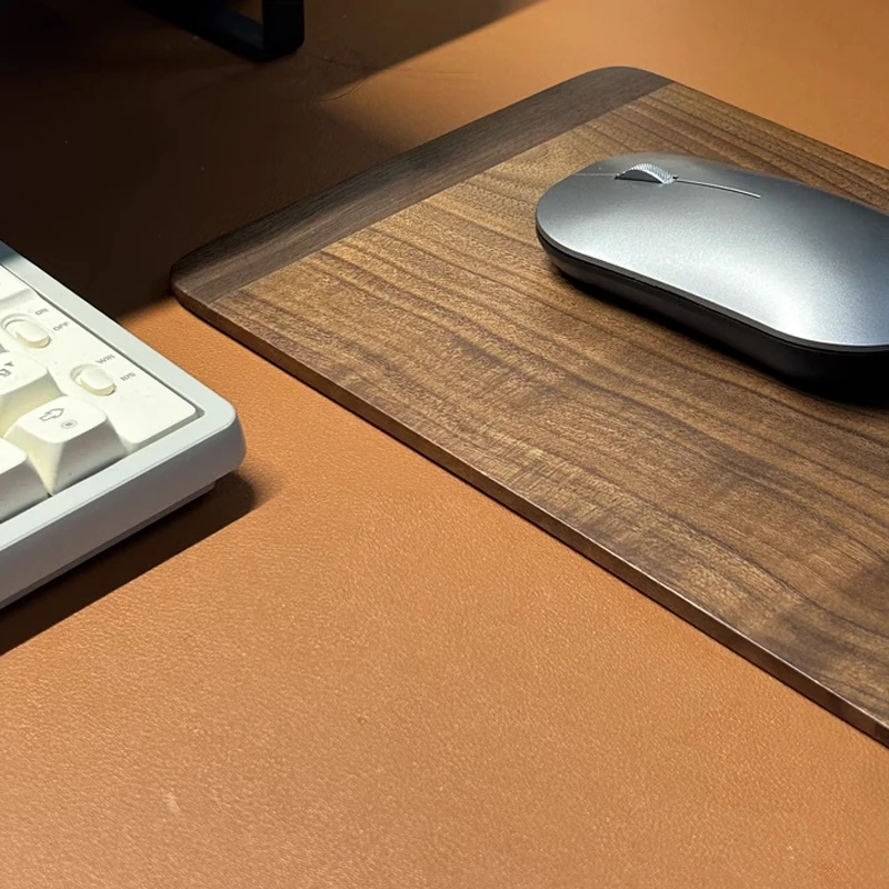 Joypro Wooden Office Desk Mat Waterproof Hard Wood Smooth Gaming Mouse Pads Non-Slip Walnut Computer Mouse Pad for Working Study