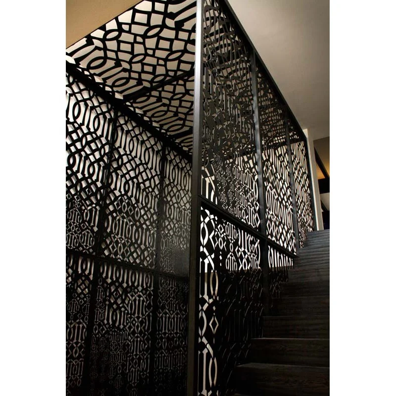 outdoor privacy safety swimming pool laser cut perforated aluminum metal screen fence panels for home hotels garden decoration