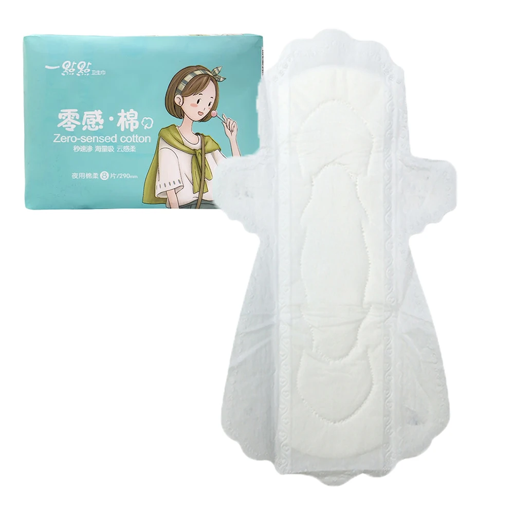 women Good Quality 240mm Women Sanitary Napkin towel Cotton Disposable Free Offer Samples Regular Winged pads