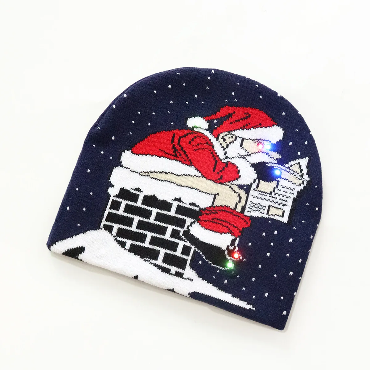 Wholesale Christmas Hat Colorful Glowing LED Knitted Hat Autumn and Winter Warm Snow Christmas Party Beanies