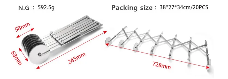 3/5/7 Wheels Stainless Steel Dough Sheet Wheel Cutter Pizza Cutter Baking Tools