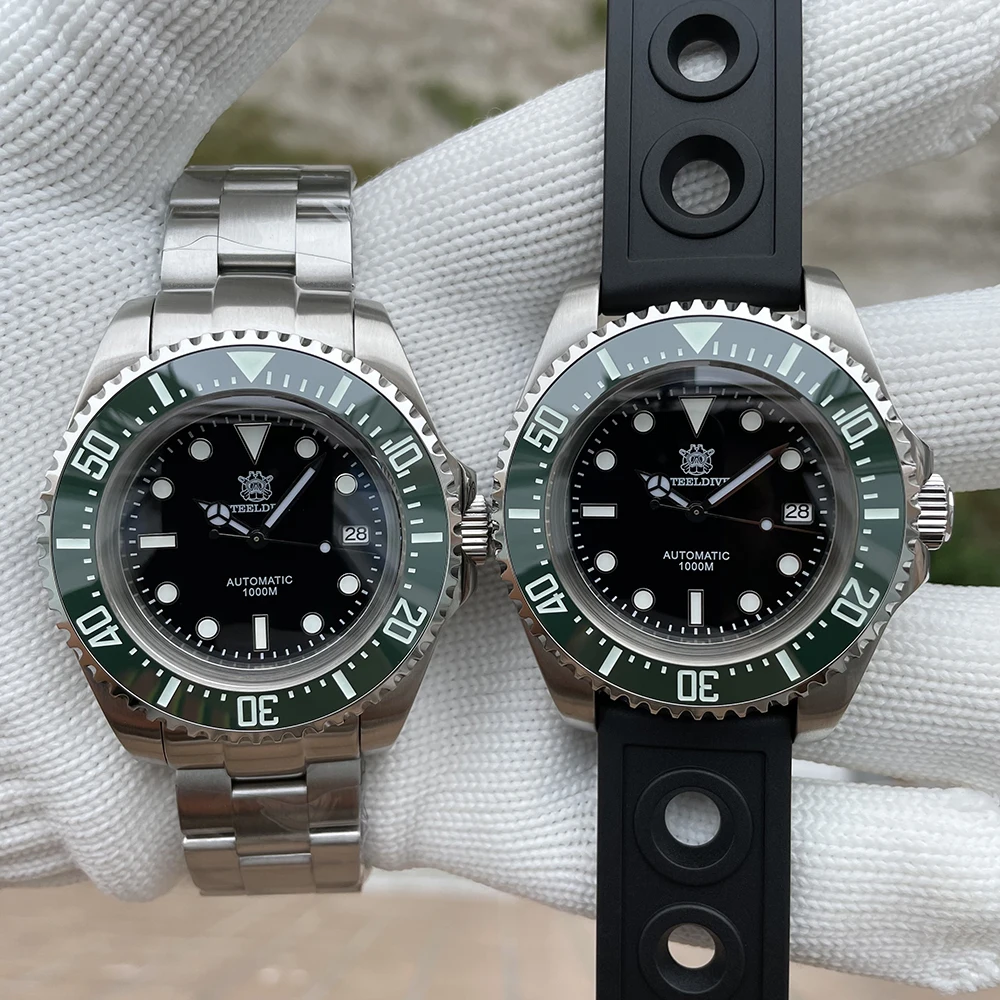 STEELDIVE SD1964 Black Dial Green Bezel 45.4MM Big Size 1000M Waterproof NH35 mechanic automatic watch