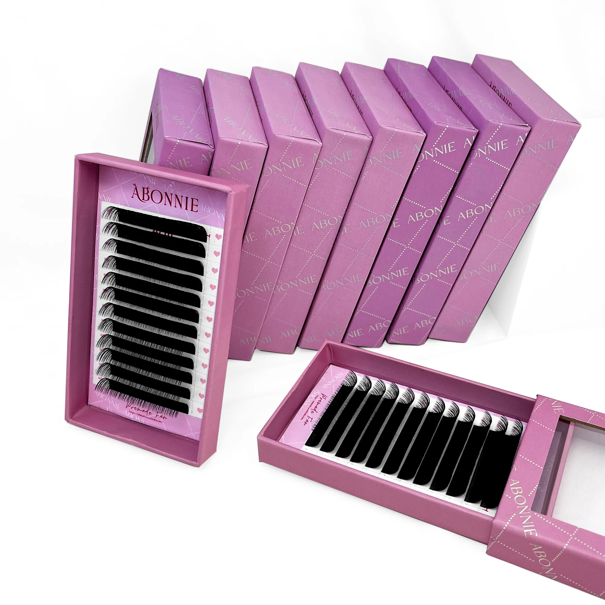 Abonnie Individual Cashmere Eyelash Extension Matte Black Soft Fake Eyelashes Extensions l Curl Lash Extensions