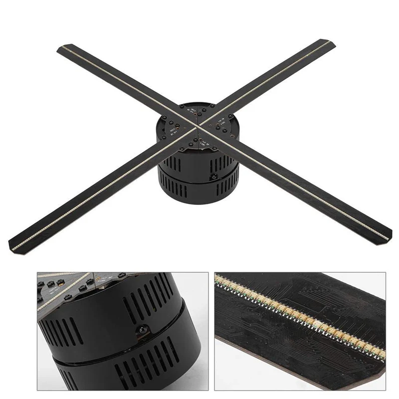 AC110V 220 3D Holographic Advertising Projector 65cm 4 Blade LED Fan Stand Best for Shop Mall Store