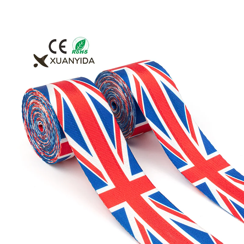 Custom logo British flag racing car safety seat belts