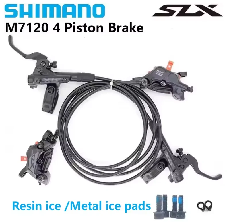 Гидравлический дисковый тормоз Shimano SLX M7120 (4 поршня) и M7100 (2 для горного велосипеда (MTB) комплект длина тормозных шлангов 800/900/1500/1600 мм левый правый