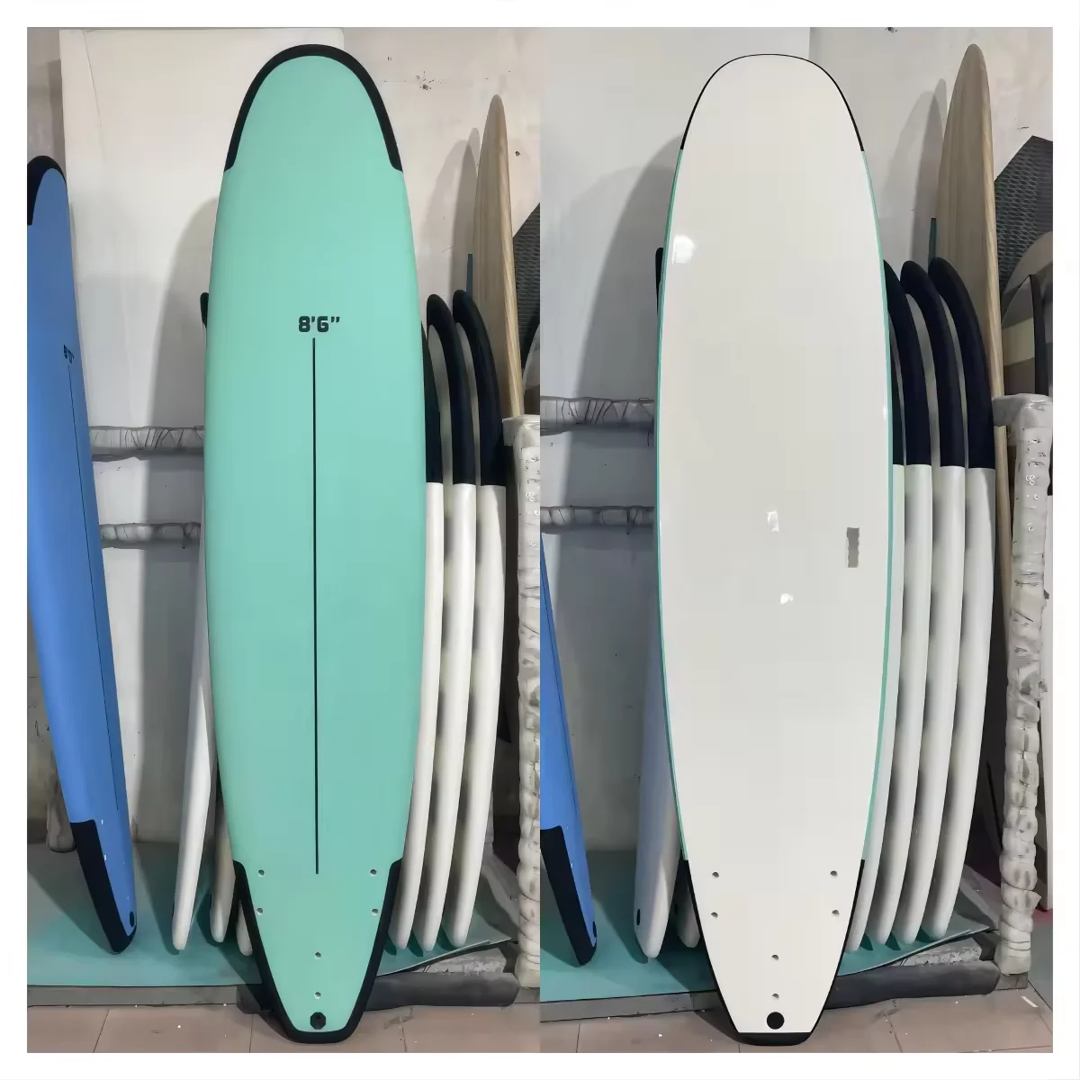 High Quality  IXPE Foam Surfboard Longboards Super Soft Top with EVA Bumper Head and Tail For Surfing