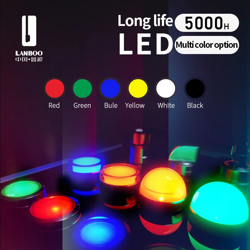 LANBOO SA1-P/SA2-P 25A High Current Metal Button Switch Screw Foot Plastic With Light Red Green 1NO1NC
