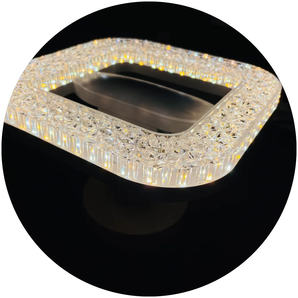 180mm 230mm 18w 24w hotel office crystal diffuser cover lighting fixture panel bulb Home Modern Led Ceiling Lights
