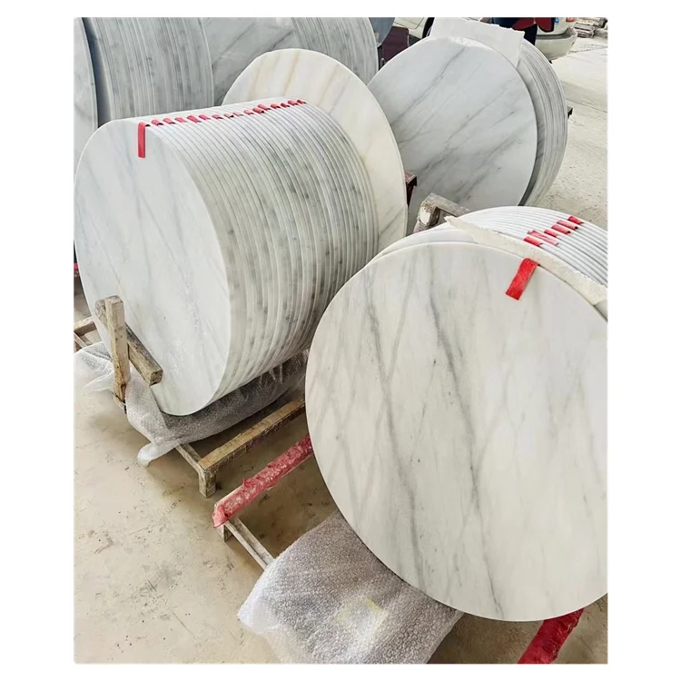 customized Chinese guangxi white marble stone table top