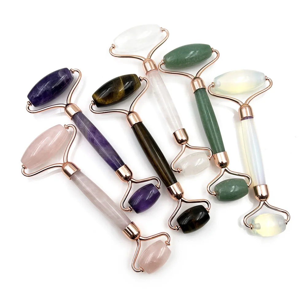 Massage For Face Quartz Roller Facial Skin Care Tools Natural Gouache Scraper Body Beauty Slimming Massagers Roller Set For gift