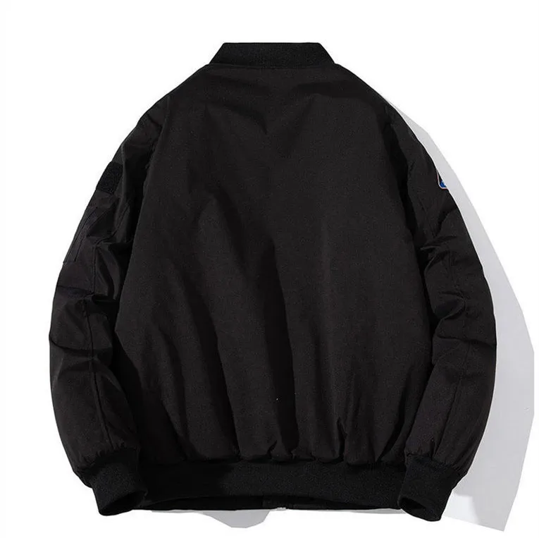 Detachable hood racer motorcycle windbreaker golf racer varsity versatile mens winter flight bomber jacket