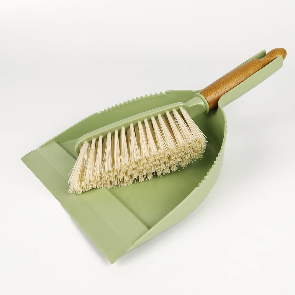 Экологически чистый Настольный многоразовый бамбуковый ручной пылесборник и набор кистей