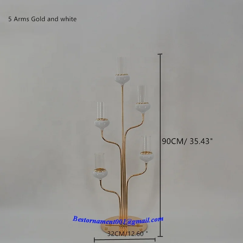 Clear Acrylic Candlestick 8 Arms Candle Holder Stand Wedding Crystal Candelabra Table Centerpieces
