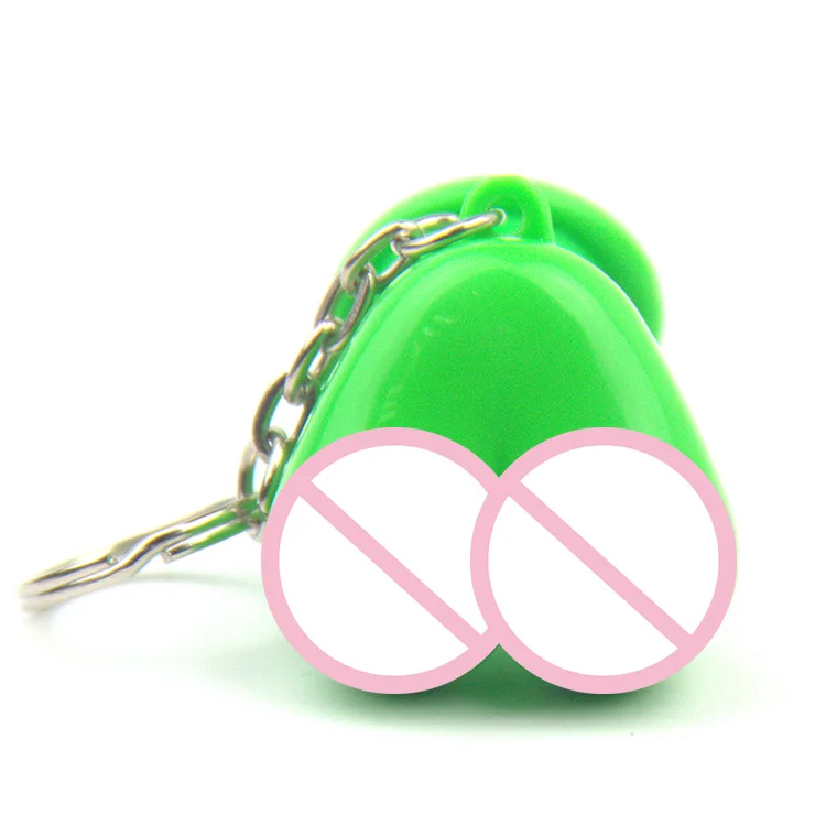 Wholesale Hot Sale Green Plastic Keychain Multiple Materials Green Plastic Carving Mini Dildo Keychain For Gift