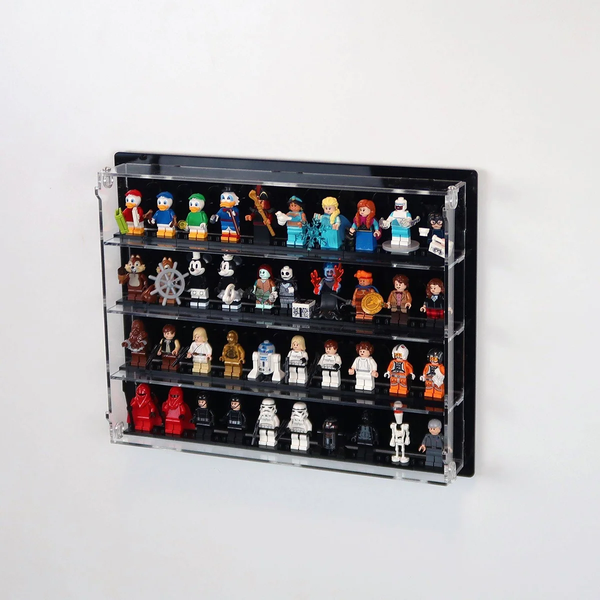 4-tiers Acrylic Wall-mounted 40 Minifigures Wall Display Cases for 40 Funko Pop Mini Figures