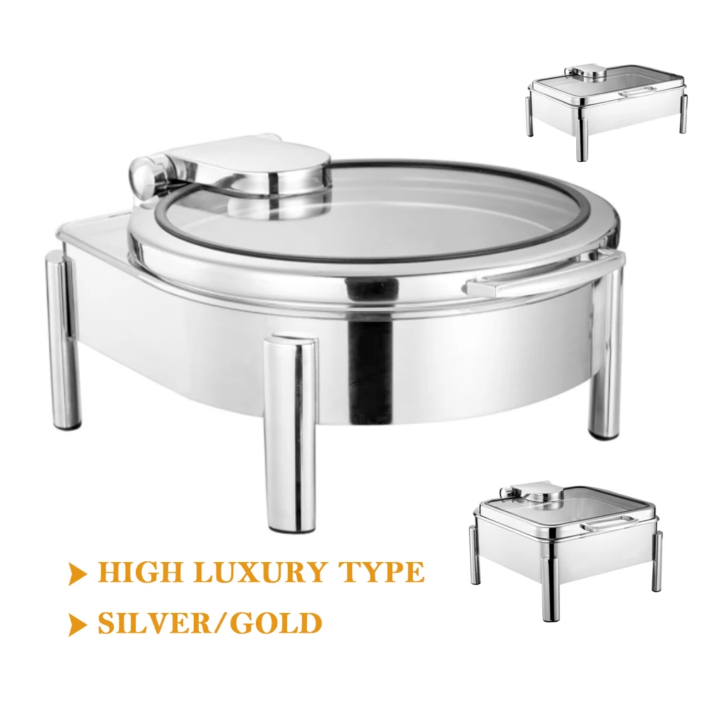 Manufacturer Luxury Party Catering In Dubai Equipment Buffet Fancy 9.0L Large Capacity Rectangular shape Chafing Dish
