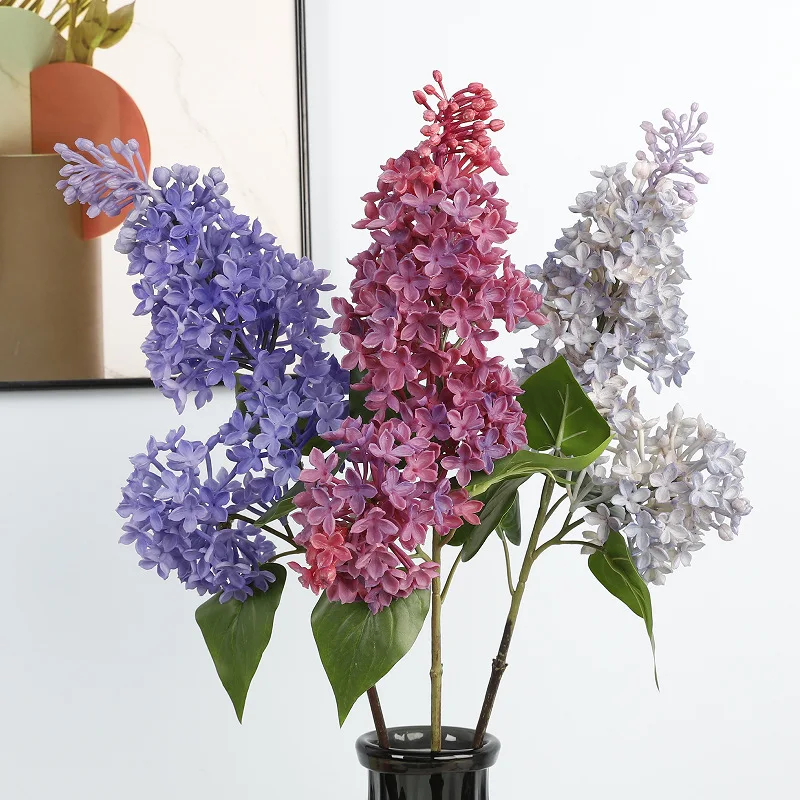 Artificial Flower Latex Long Stem Lifelike Delphinium Flower Artificial Delphinium Flowers for Home Decor Wedding Flora Table