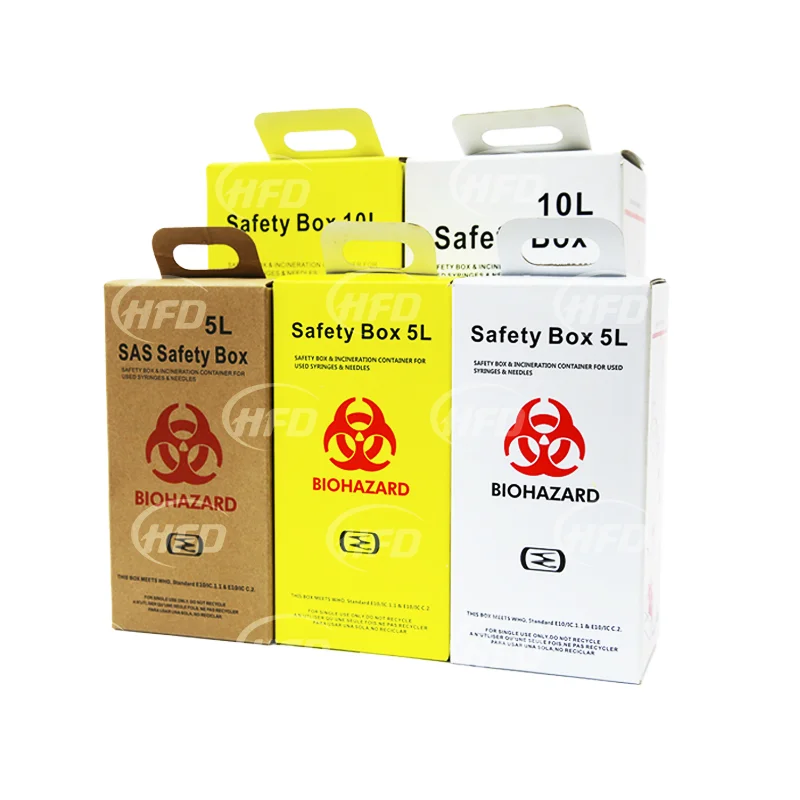 Best selling factory wholesale WHO certificate 5 liter sharps disposal container biohazard safety box