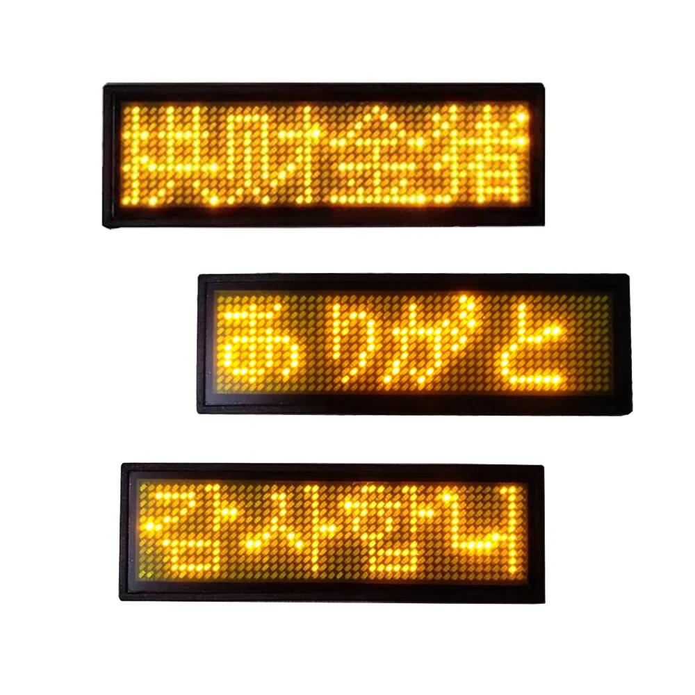 Wireless control multi-Language led name tag programmable mini led display scrolling