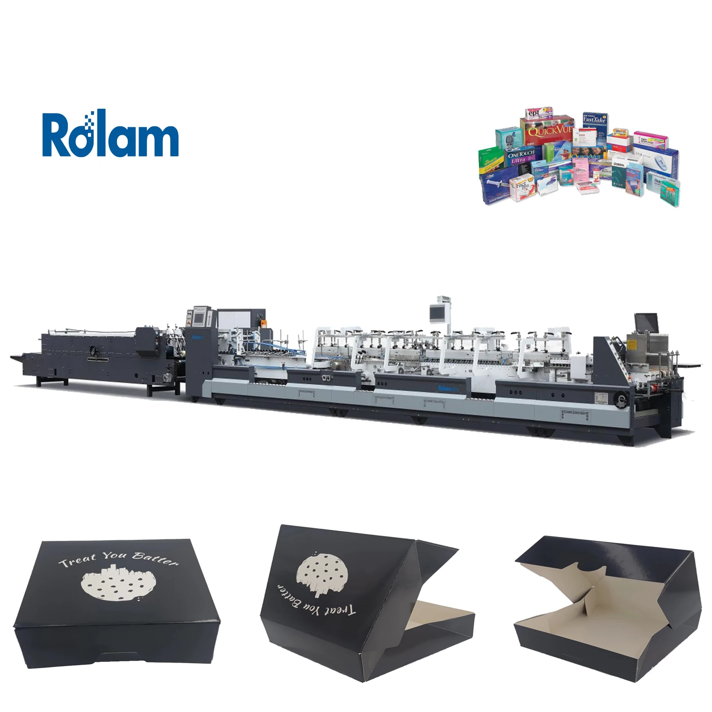 650/800/1100 4 Point Bottom Lock Small Hot Melt Optional Automatic Folder Gluer Machine