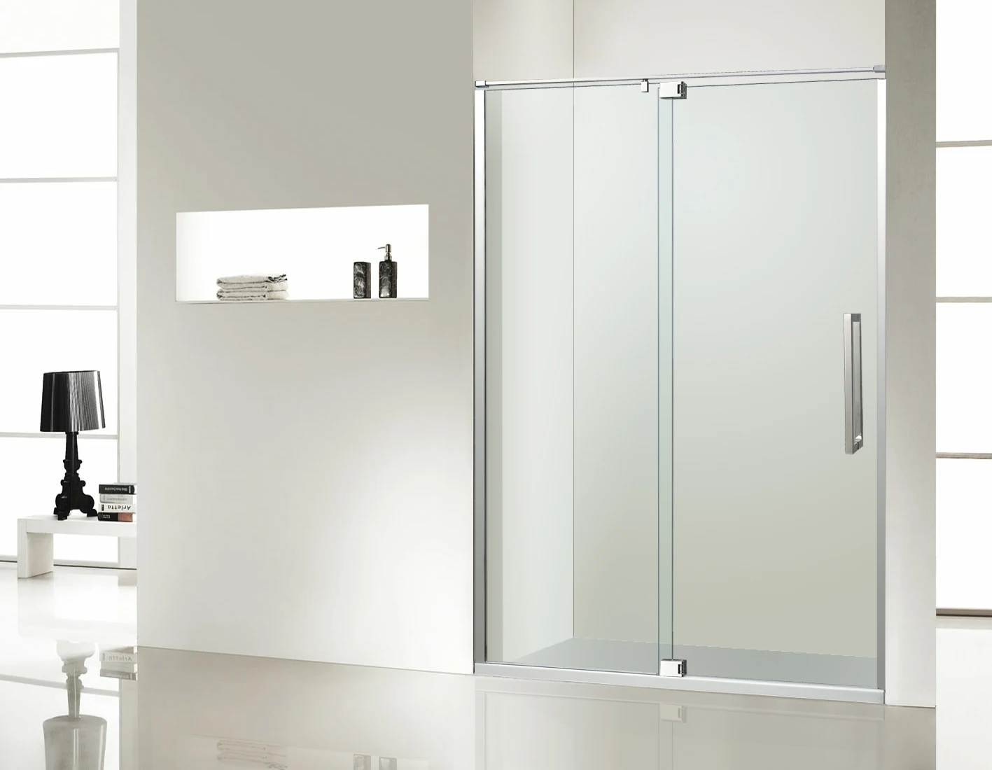 Small size two panel shower enclosure bathroom frameless tempered glass shower door shower room