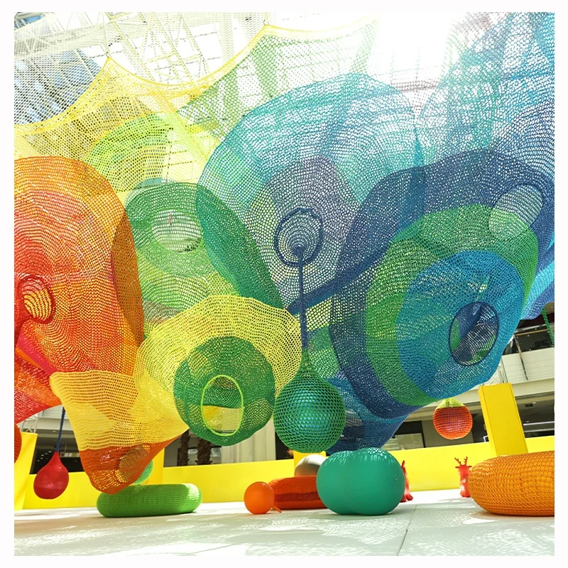 crocheted playground indoor Amusement park equipment kids soft crochet net small indoor playground