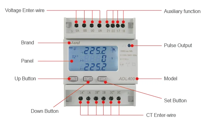 Acrel ADL400 класс 0.5s цифровой AC трехфазный din-рейка счетчик энергии с сертификатом