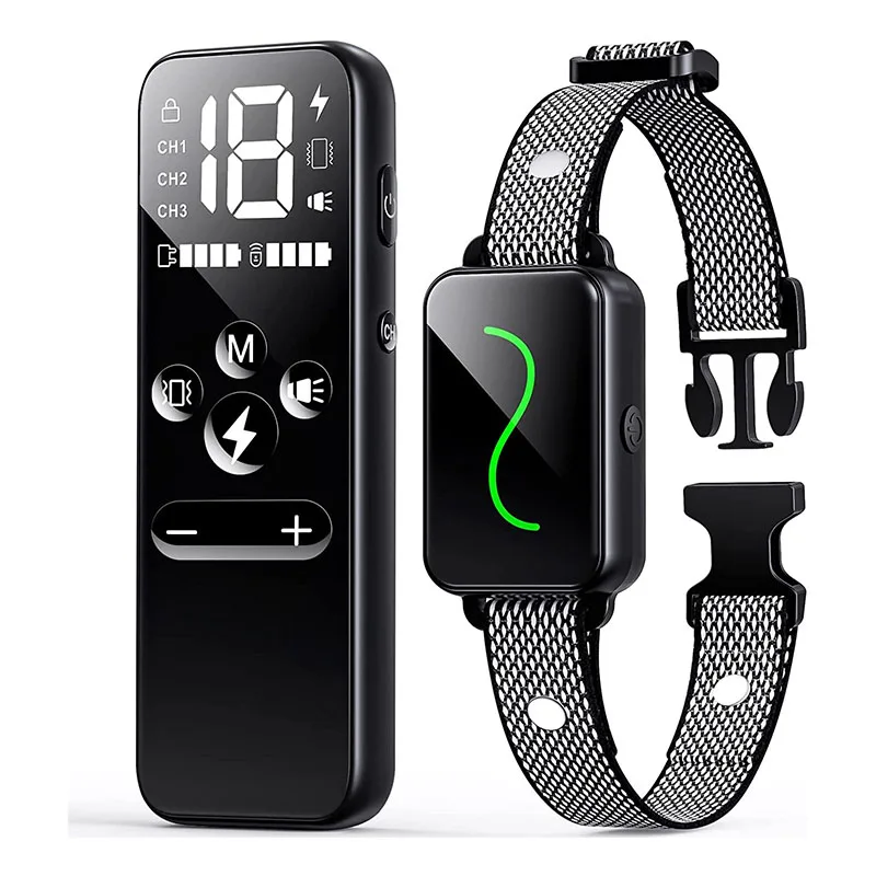 Dog Training Collar, Rechargeable Shock Collar for Dogs with Vibration, Electric Shock, Beep