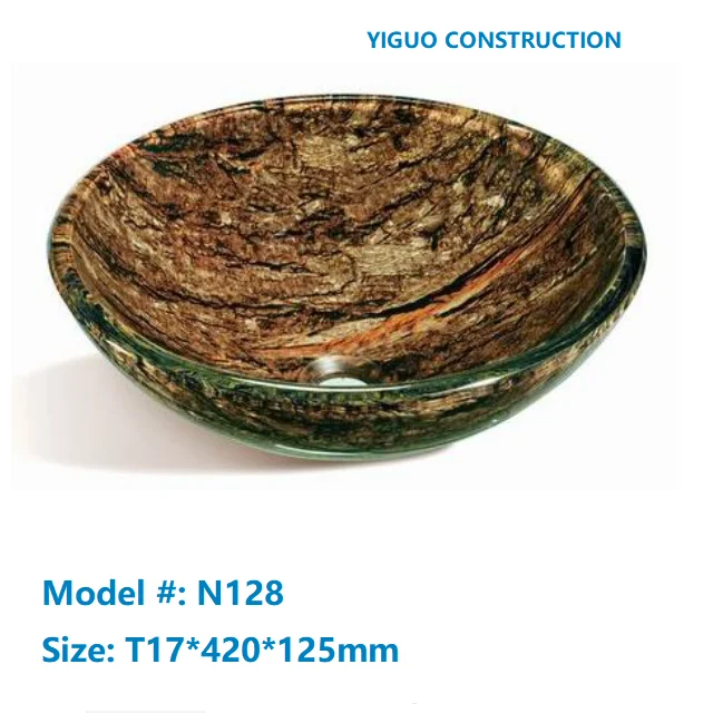 
Double glass basin, marble looking sink, round basin shape modern sanitary ware toilets and hand wash basin N128 