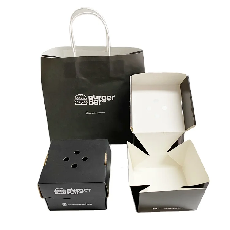 fast food take away burger box, food delivery box custom