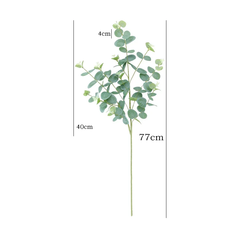 Eucalyptus simulation flower multi-fork green plant office home hotel decorative single branch wholesale