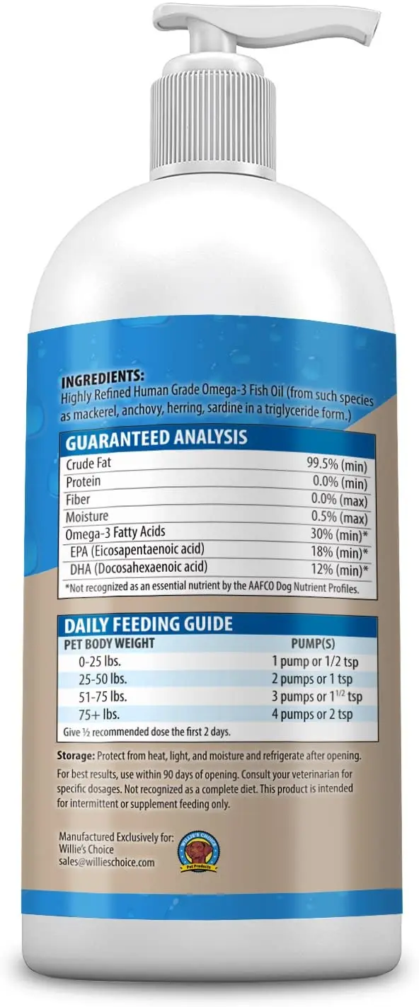 WANZIBEI Omega 3 Fish Oil for Dogs & Cats | All Natural Omega 3 for Dogs