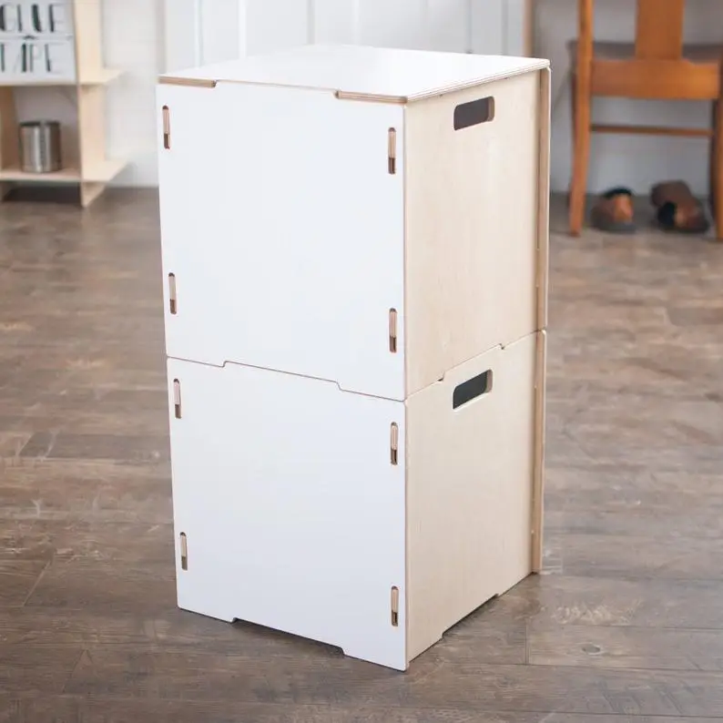 
Kids Playroom Furniture Wooden Storage Box Birch Ply wood Game Box Kids Toy Box 