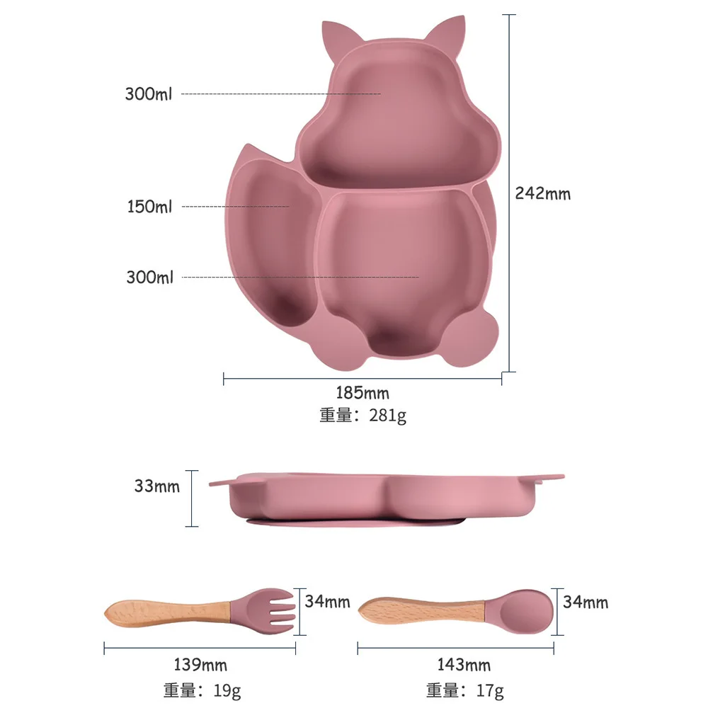 Food grade dinner plate silicone baby bib dinner set