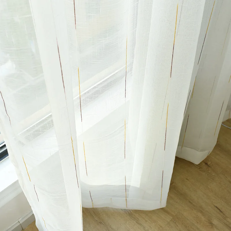 Modern bedroom living room custom white lattice window turkish embroidery fabric curtains
