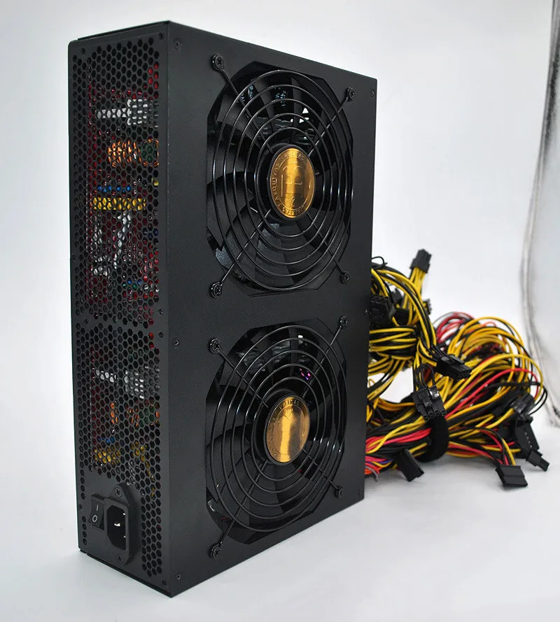 
 3600 Вт ATX PSU импульсный источник питания 90 Plus ЗОЛОТОЙ 220 В для 12 графических карт картридж для майнинга GPU Rig в наличии  