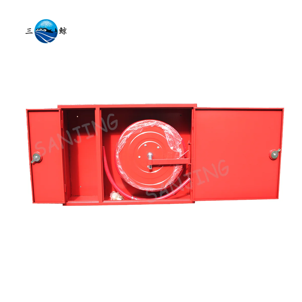 Wall Mounted Carbon Steel 1.0mm Thickness Single Metal Door Fire Hose Reel Cabinet