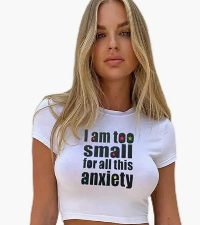 Personality Fashion Summer Women Crop Top T Shirt High Quality Female Ladies Short Sleeve Streetwear Casual Printed Knitted