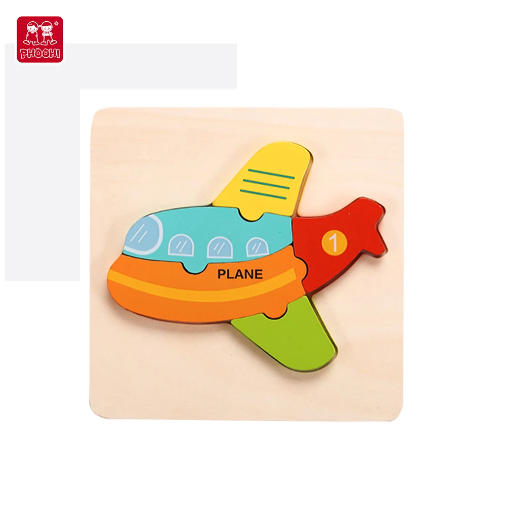 3D Wooden Puzzle for Kids Educational Wooden Traffic Puzzle Set 6 Toy For Baby Kids12M+