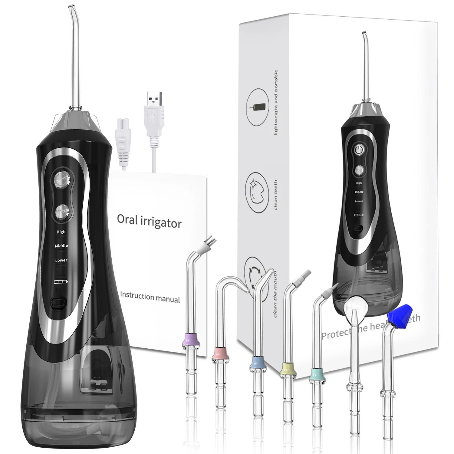 New Travel Home Electric Teeth Cleaning Cordless Intelligent Pulsing Adult Waterflosser Portable Usb Rechargeable Oral Irrigator