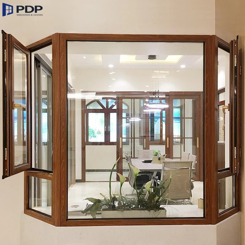 Pine Wood-Aluminum Clad Tilt&Turn Windows Triple-Glass Residential Use with Features Casement Windows