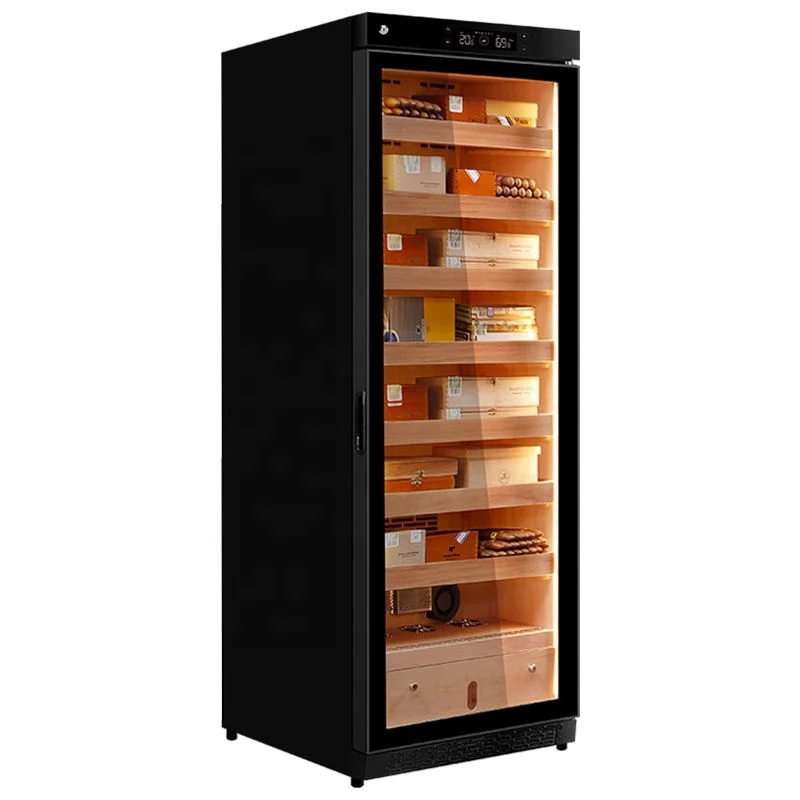 Premiunm no frost 7 layers trays Spanish Canada cedar climate control electrical cigar humidor cabinet cooler
