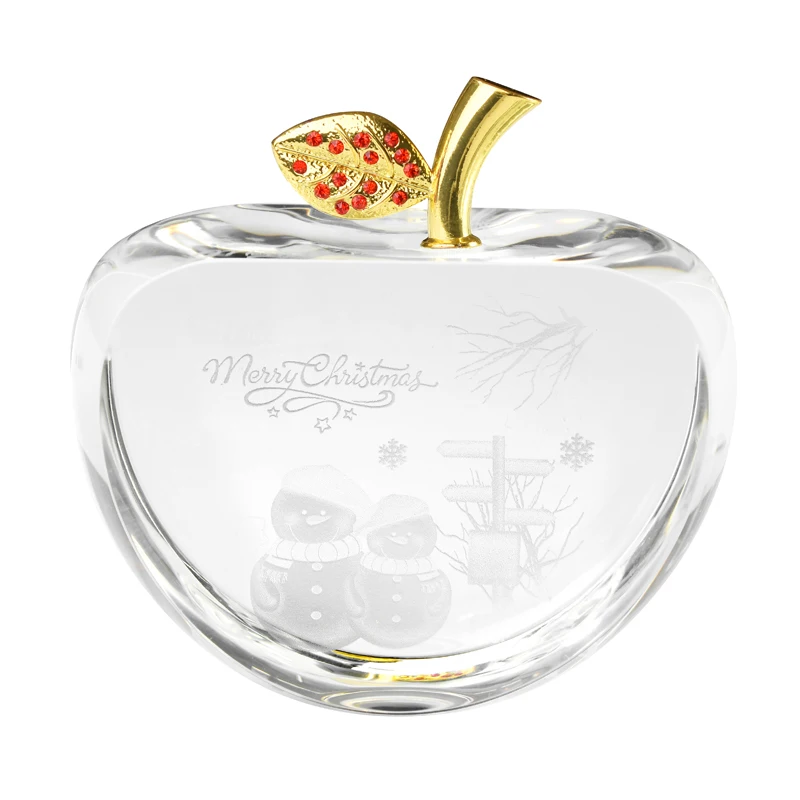 Горячая Распродажа 3d лазерная резка K9 стекло кристалл яблоко сувенир