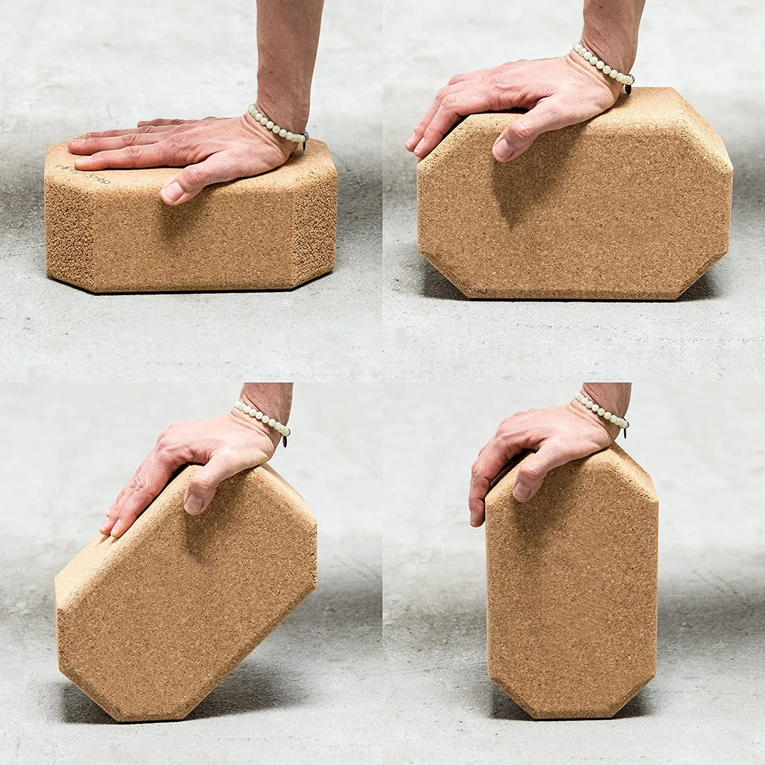 High Density Octagonal Cork Yoga Bricks for Yoga, Pilates, Meditation , Aid Balance, Support and Deepen Poses