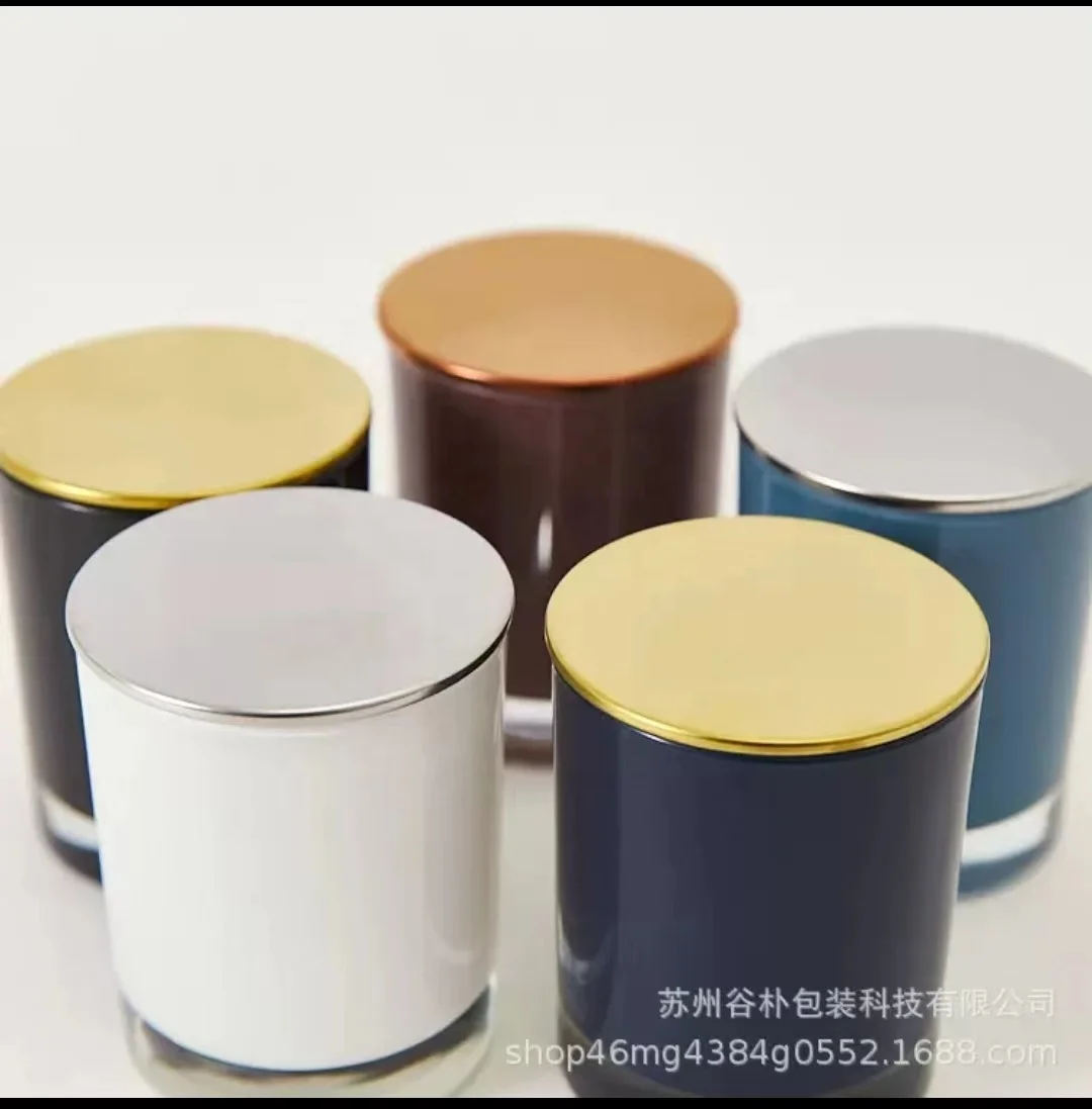 Bulk 200ml Black Amber Small Luxury Thick Bottom Glass Candle Jar with Dark Wooden Lids for Making
