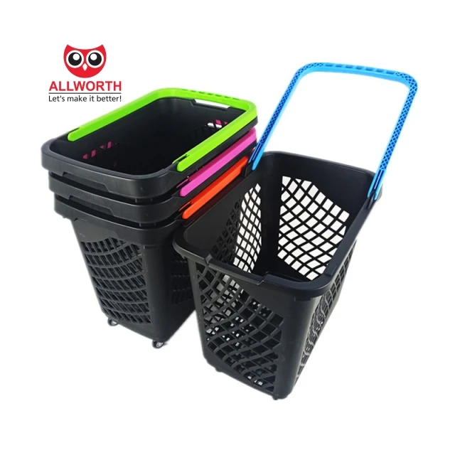 Hot Sell Grocery Store High Quality Portable With Handles PP Plastic Shopping Basket