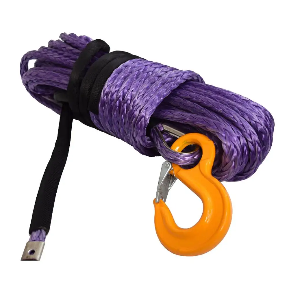 Monster4WD 100 ft 1/2 inch Long Winch Rope Winch Cable Rope With Hook And Lug