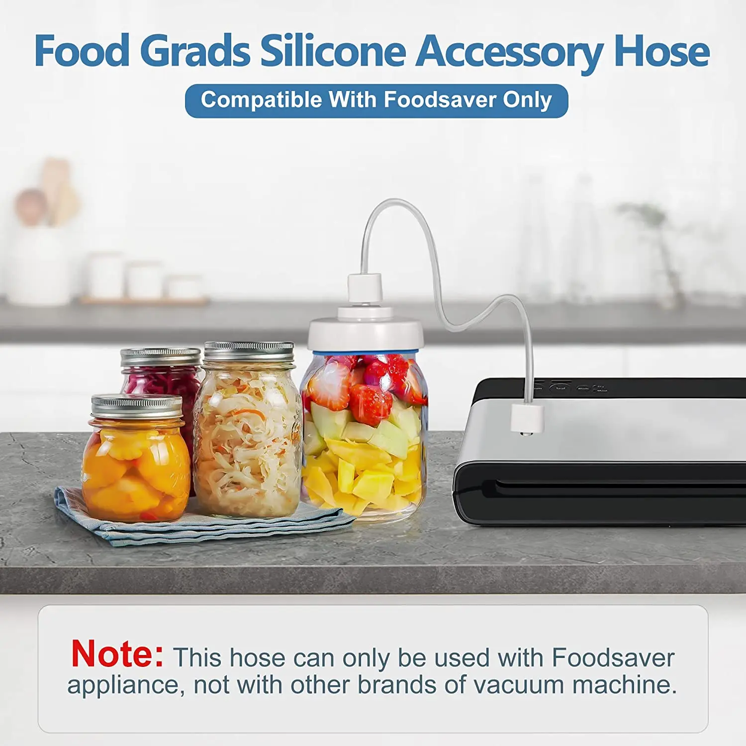 Mason Jar Sealer Vacuum Kit with Manual Vacuum Pump Compatible with FoodSaver Vacuum Sealer Machine