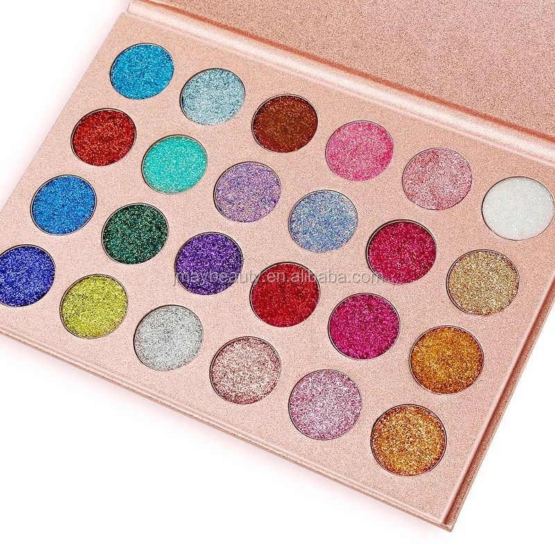 DELANCI Pressed 24 Colors Glitter Eyeshadow Palette Metallic Glitter Eye Shadow